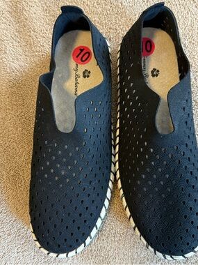 Tommy Bahama Black Perforated Slip-On Loafers